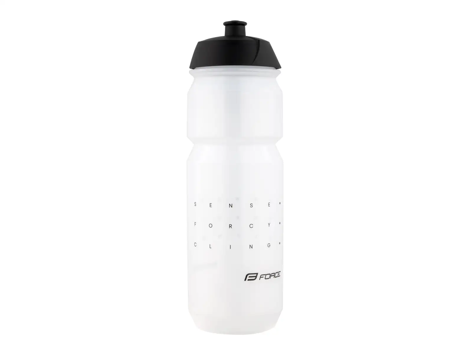 Force Sense cyklistická fľaša 750 ml transparentná/čierna