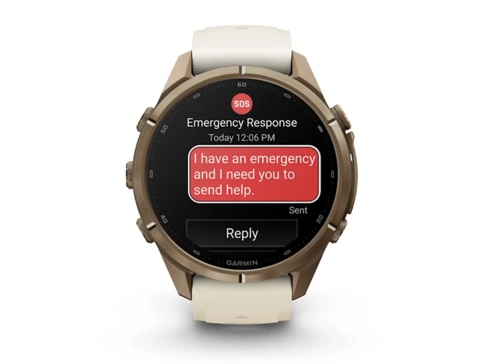 Garmin Fénix 9 Pro inReach 43 mm inteligentné hodinky Autumn Gold Titanium Cream/French Gray
