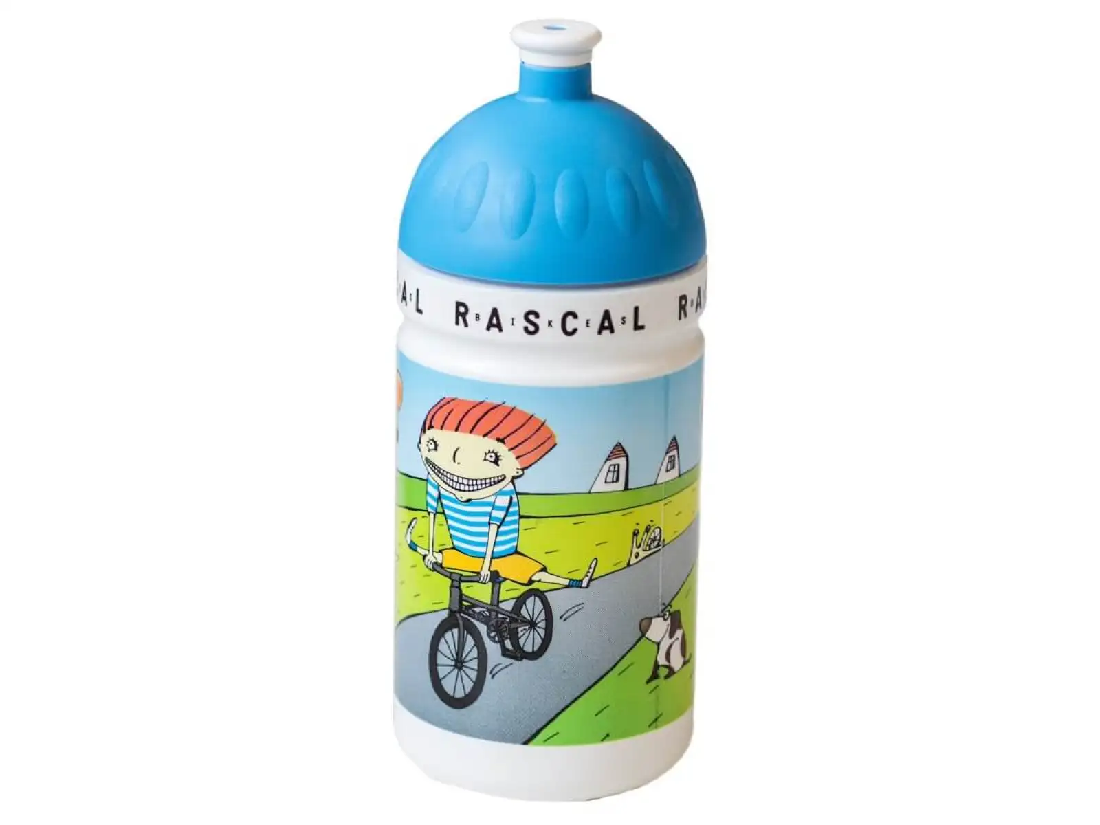 Fľaša Rascal 0,5 l s logom chlapca na bicykli