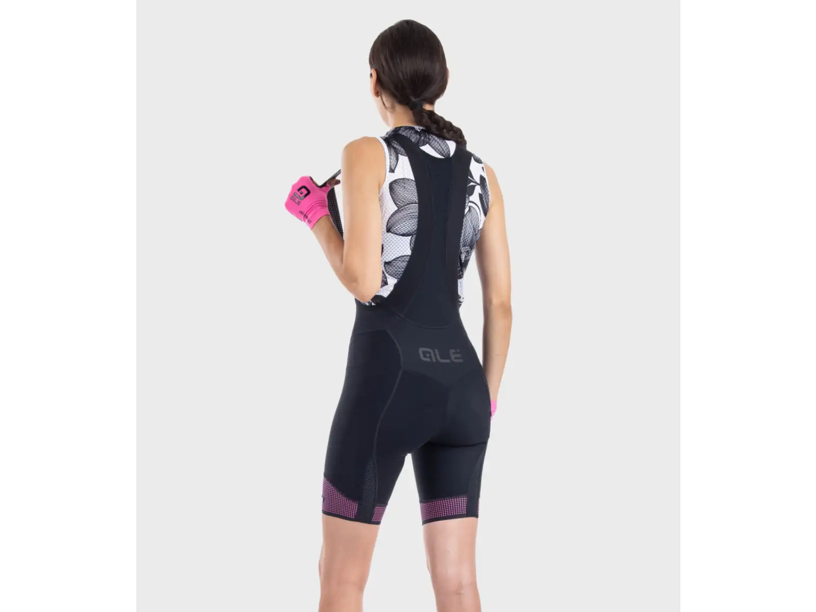 Alé PR-S Master 2.0 dámske kraťasy s trakmi a vložkou Black/Fluo Pink