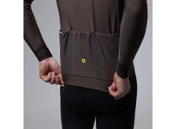 Alé Klimatik K-Idro pánsky zateplený cyklistický dres Coffee