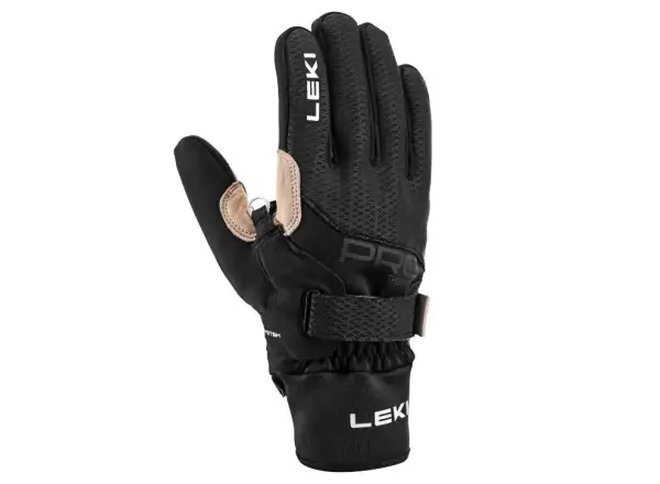 Leki PRC Premium ThermoPlus Shark bežecké rukavice Black/Sand