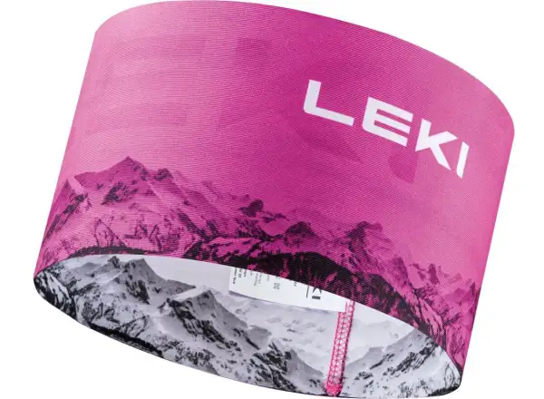 Leki XC Headband čelenka Neon pink/White