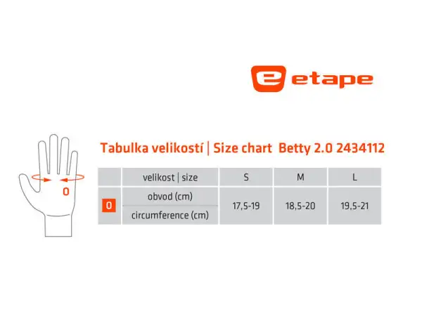 Etape Betty 2.0 dámske rukavice čierna/biela