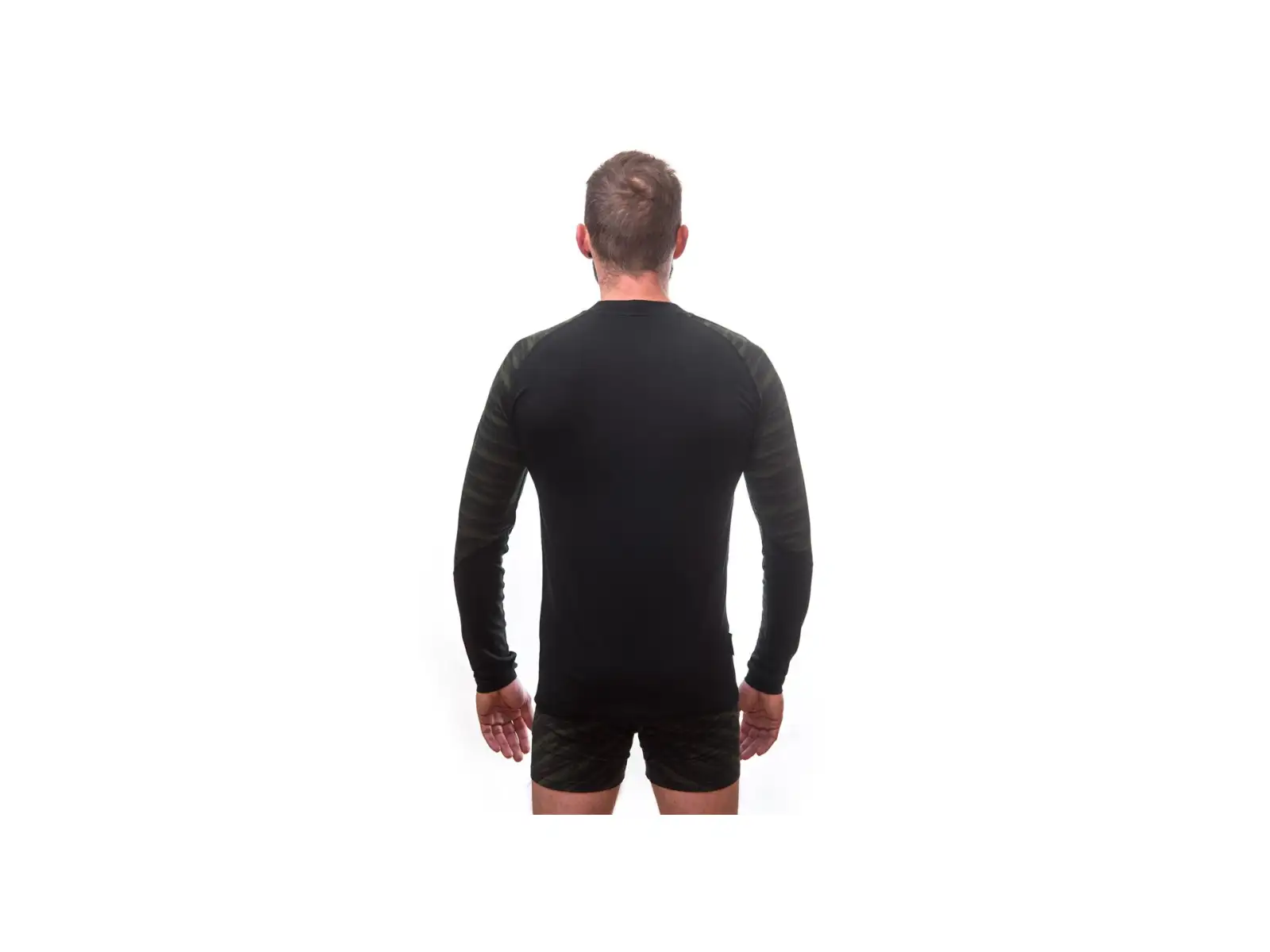 Sensor Merino Impress pánske tričko dlhý rukáv čierna/Batik