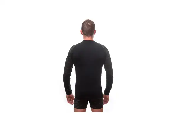 Sensor Merino Impress pánske tričko dlhý rukáv čierna/Batik