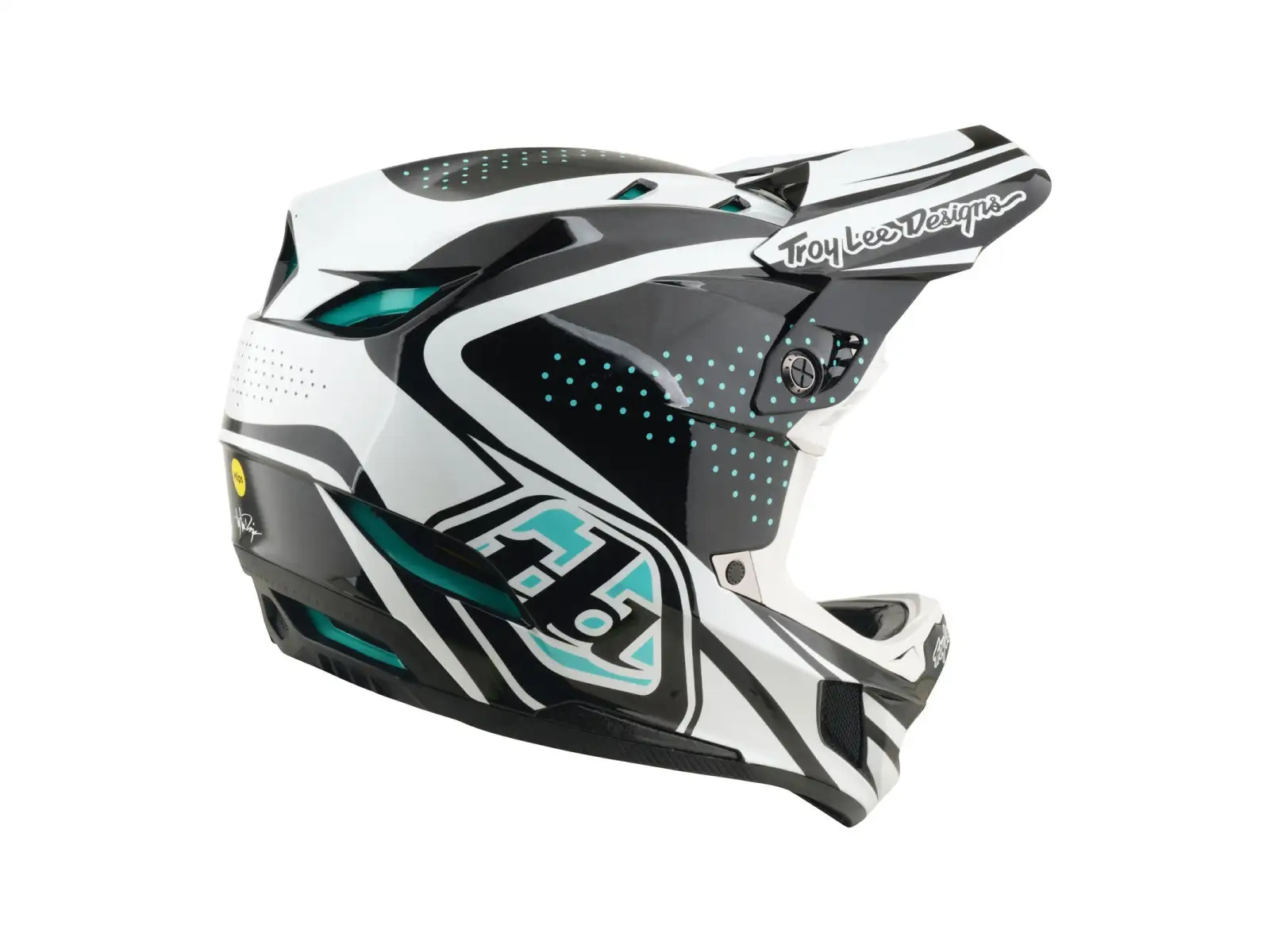 Troy Lee Designs D4 Polyacrylite MIPS prilba Line Charcoal/White