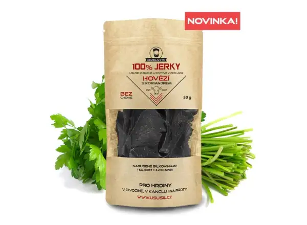 Usušil & syn 100% JERKY Hovädzí s koriandrom 50 g