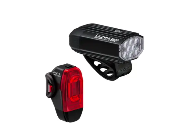 Lezyne Micro Drive 800+ / KTV Drive Pro+ súprava svetiel Satin Black