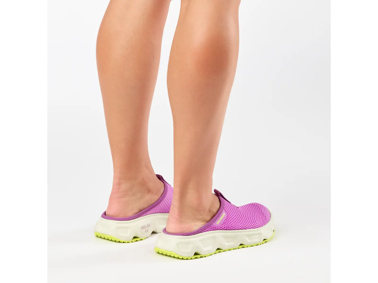 Salomon Reelax Slide 6.0 dámske papuče Iris Orchid/Asparsgud Green/Acid Lime