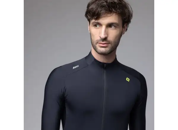 Alé R-EV1 Warm Race pánsky zateplený cyklistický dres Black