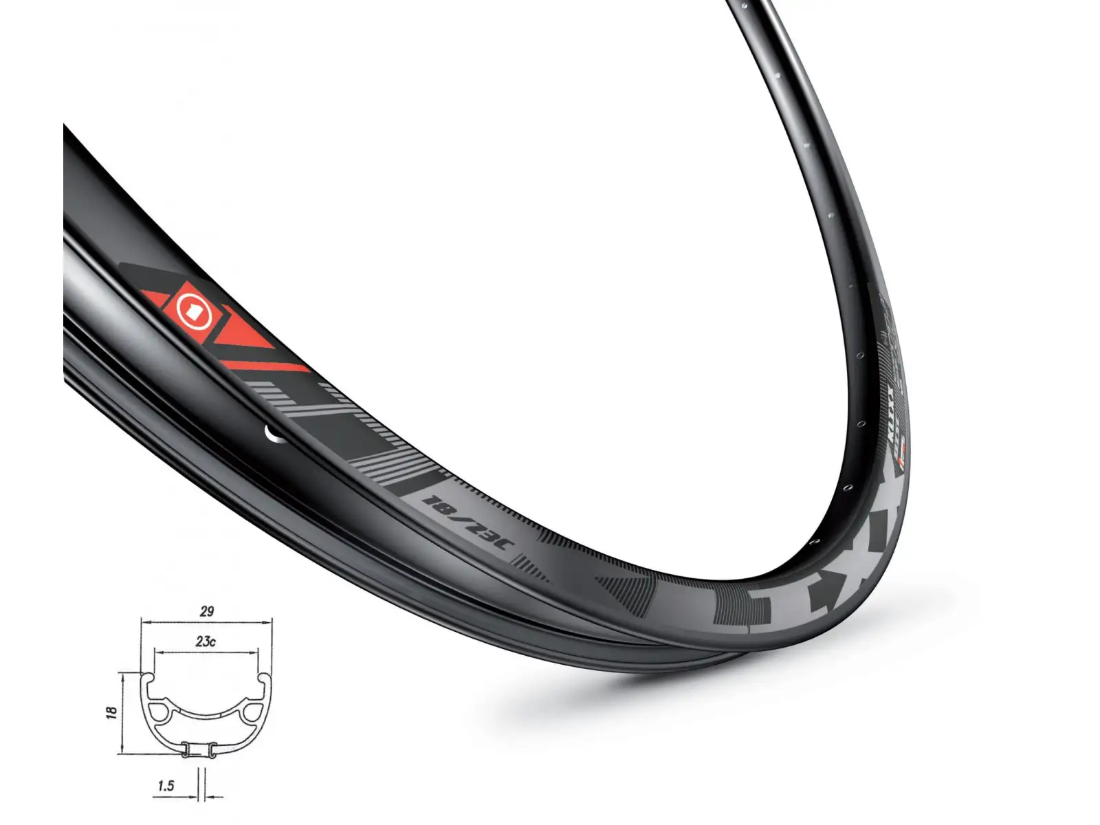 Mach 1 Klixx Disc 29" MTB ráfik 32 dier čierna