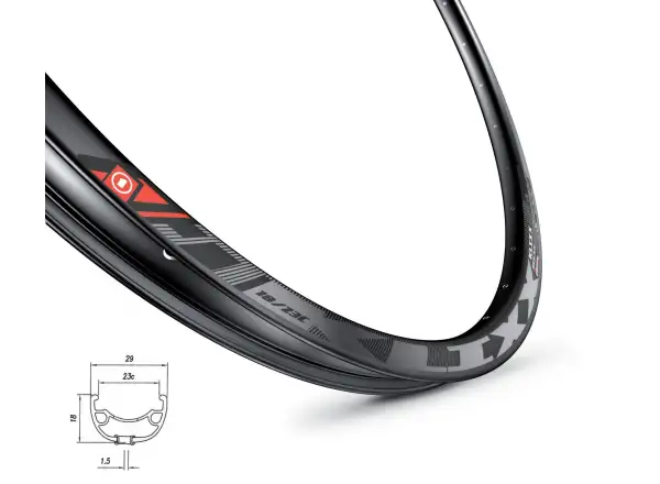 Mach 1 Klixx Disc 29" MTB ráfik 32 dier čierna