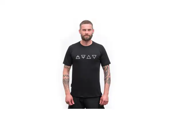 Sensor Merino Blend Elements pánske tričko krátky rukáv čierne