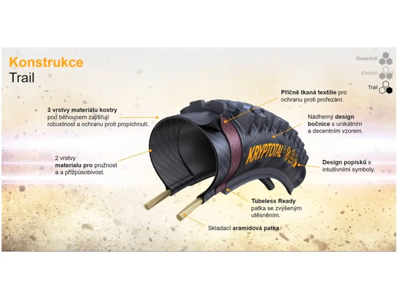 Continental Kryptotal Trail Endurance 27,5x2,60" TLR E-25 MTB plášť kevlar zadný