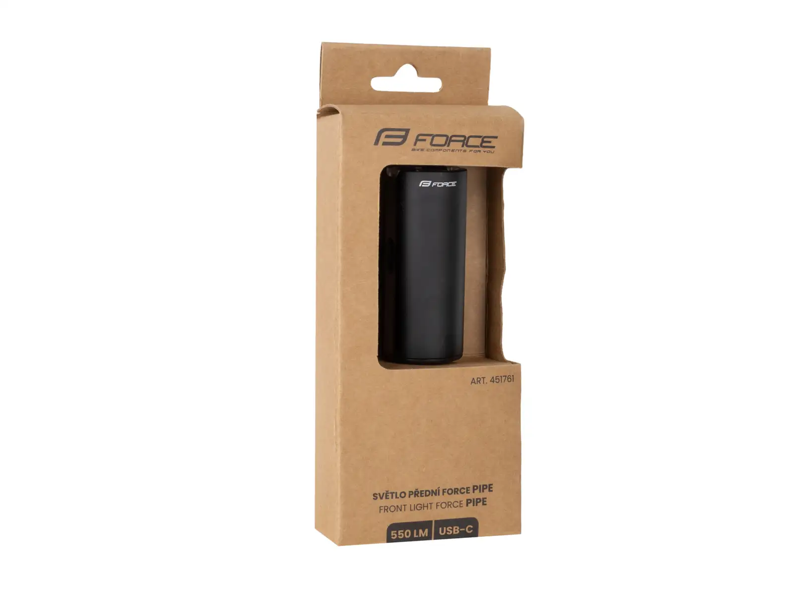 Force Pipe 550 LM USB predné svetlo čierna