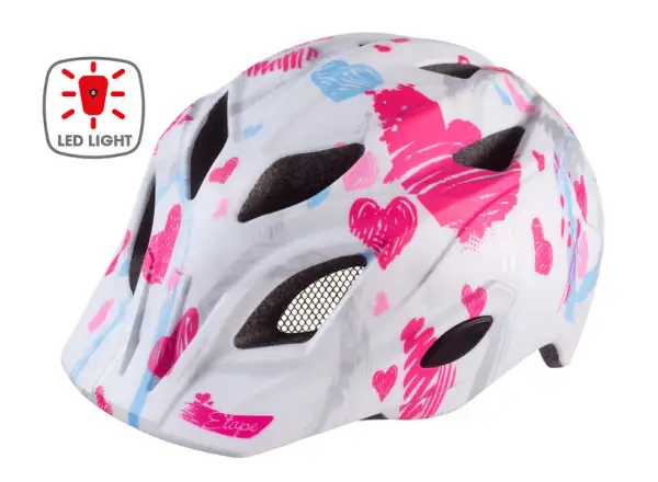 Etape Pluto Light detská cyklistická prilba biela/ružová matná
