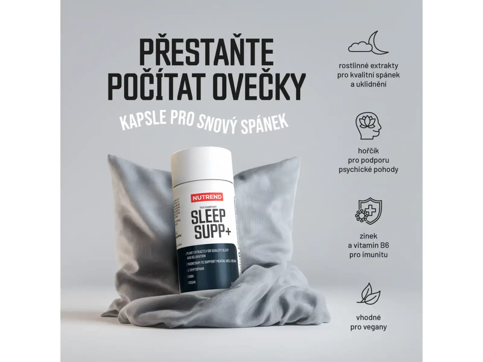 Nutrend Sleep Supp+ podpora spánku 90 kapsúl