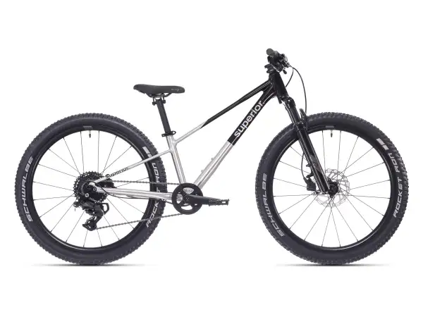 Superior TEAM 24 detský bicykel Gloss Brushed Alu / Rainbow Black