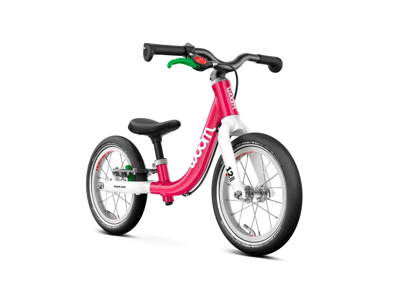 Woom GO 1 Hot Pink 12 detské odrážadlo