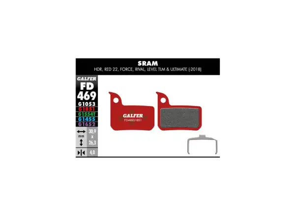Brzdové doštičky Galfer FD469 Advanced pre Sram HRD, Red, Force, Rival