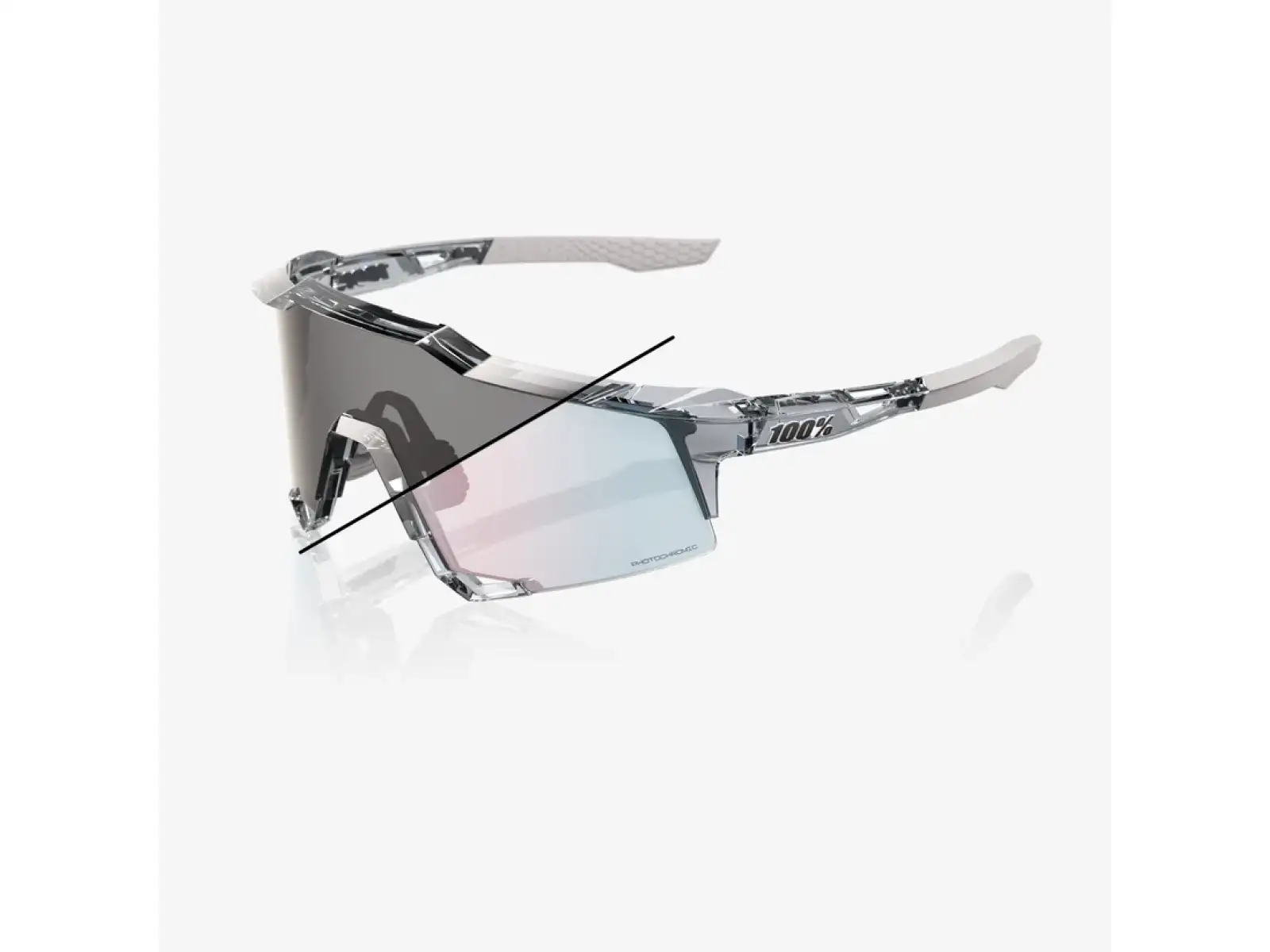 100% Speedcraft slnečné okuliare Polished Translucent Grey/Rose Gold Mirror Photochromic