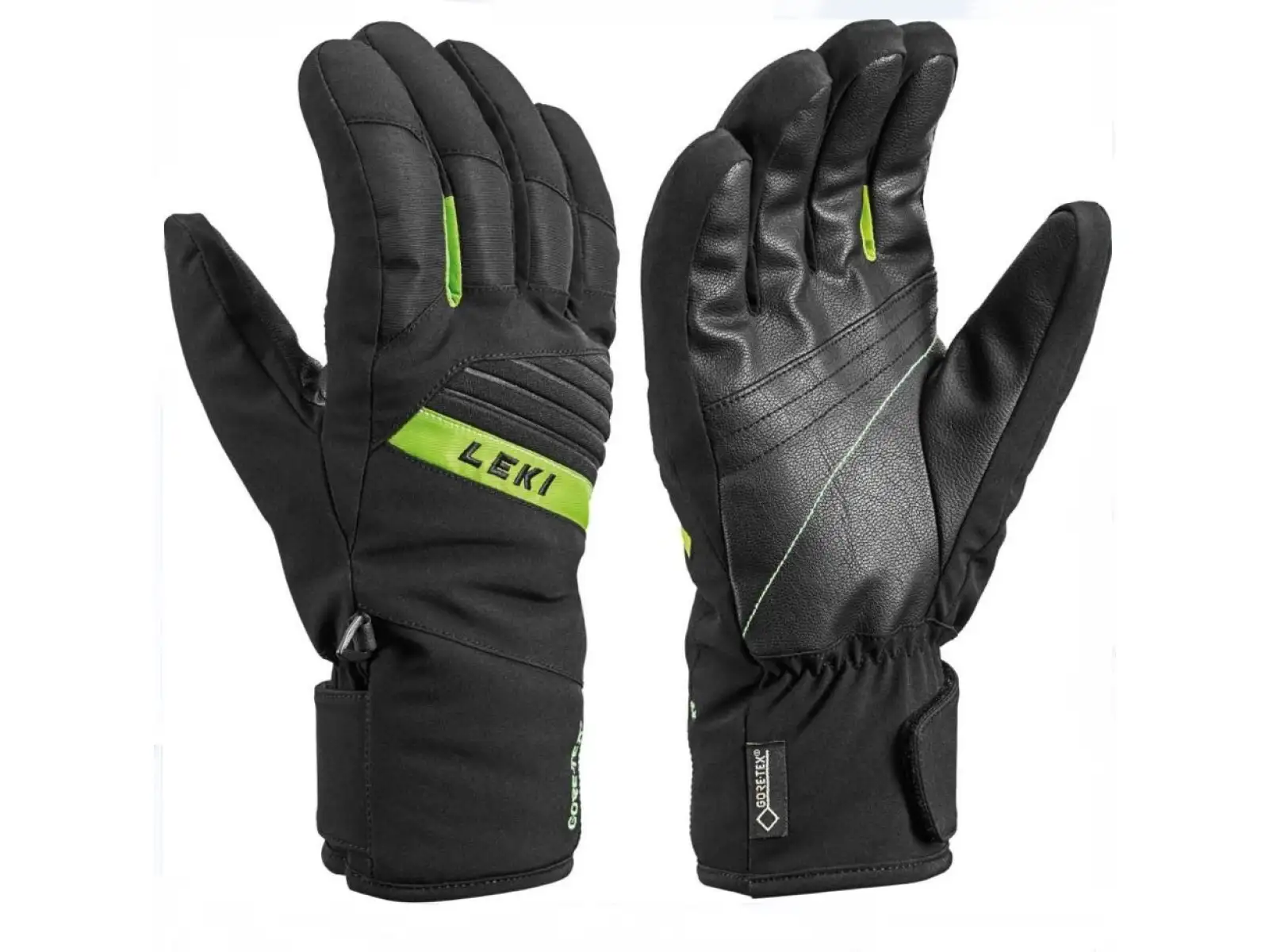 Leki Space GTX lyžiarske rukavice black/lime