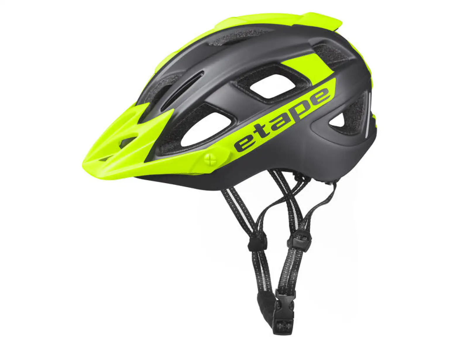 Etape Hero detská cyklistická prilba antracit/žltá fluo matná