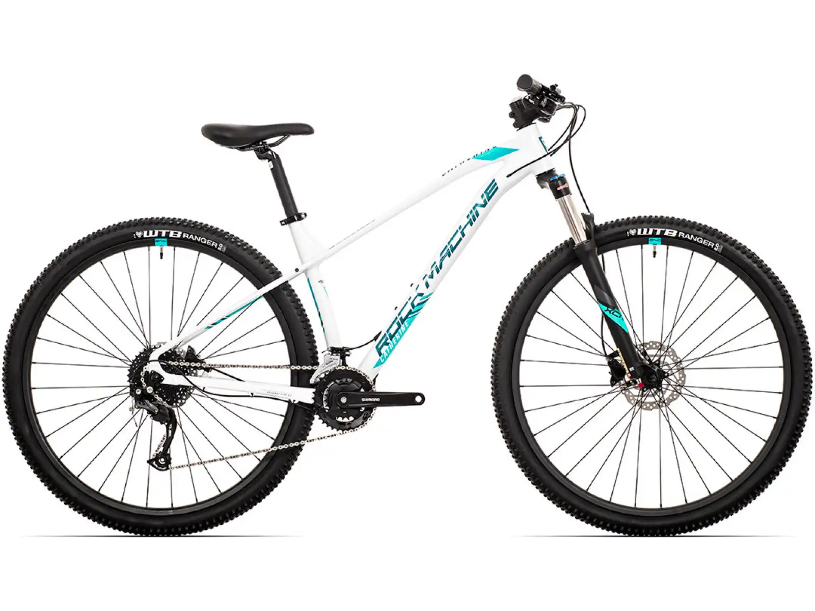 Rock Machine Catherine 20-29 pearl white/neon cyan/petrol horský bicykel