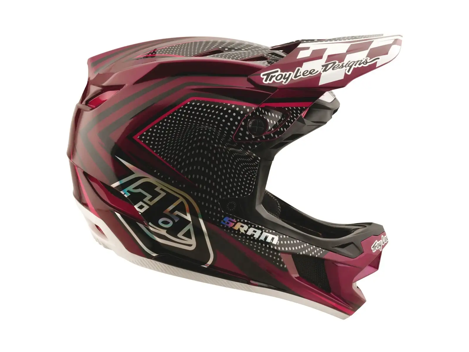 Troy Lee Dsigns x SRAM D4 Carbon prilba Radioscape Black/Berry