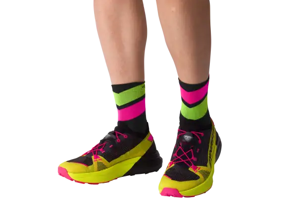 Dynafit Ultra Mid bežecké ponožky Cinder/Ultra Yellow