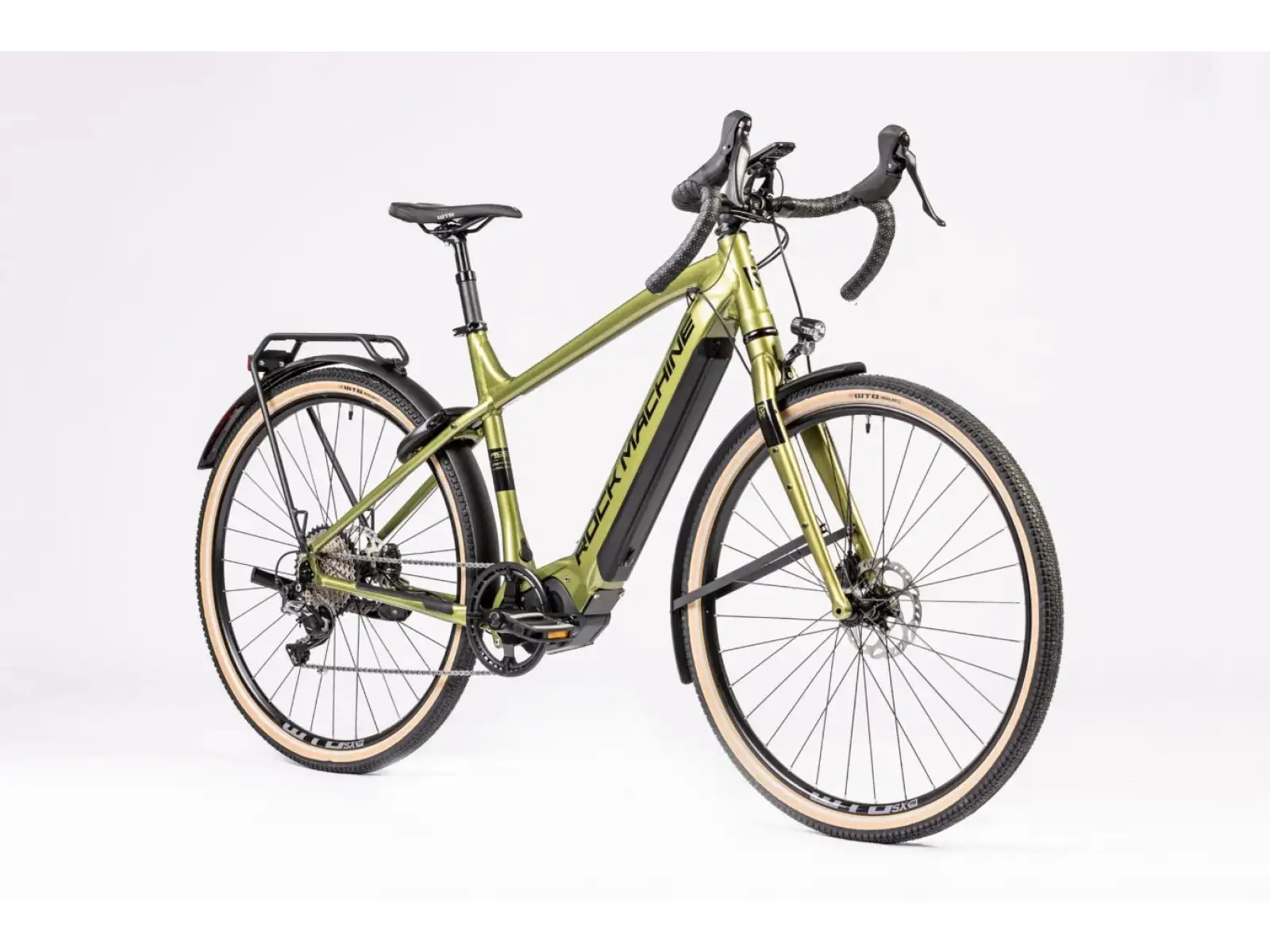 Rock Machine Gravelride e500 gravel elektrobicykel Matte Khaki/Black PREDVÁDZACIE