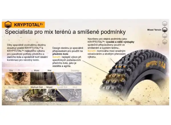 Continental Kryptotal-F DH Supersoft 27,5" MTB plášť kevlar predný Black