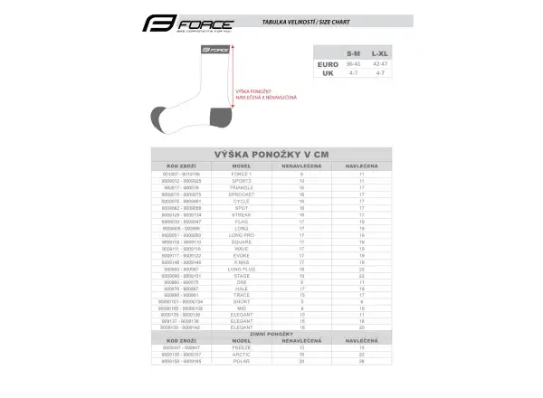 Kompresné elastické ponožky Force Compress fluo/black