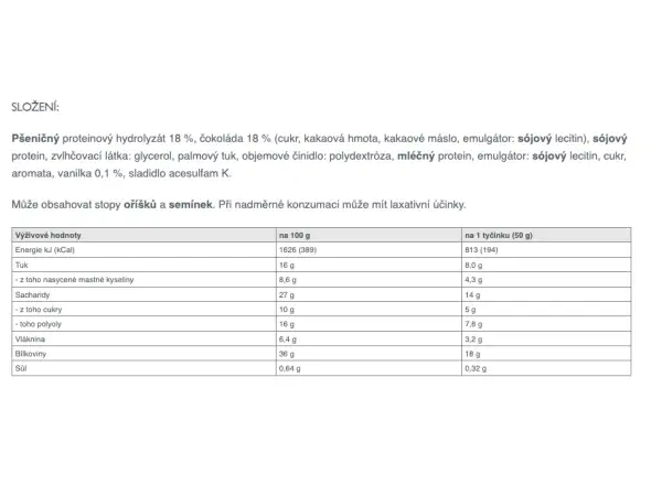 Proteínová tyčinka Sponser Protein Recovery 36% (vanilka)