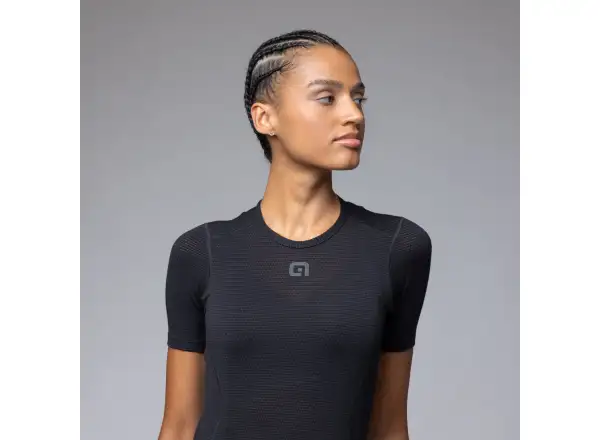Alé Intimo Merino dámske spodné tričko krátky rukáv Black