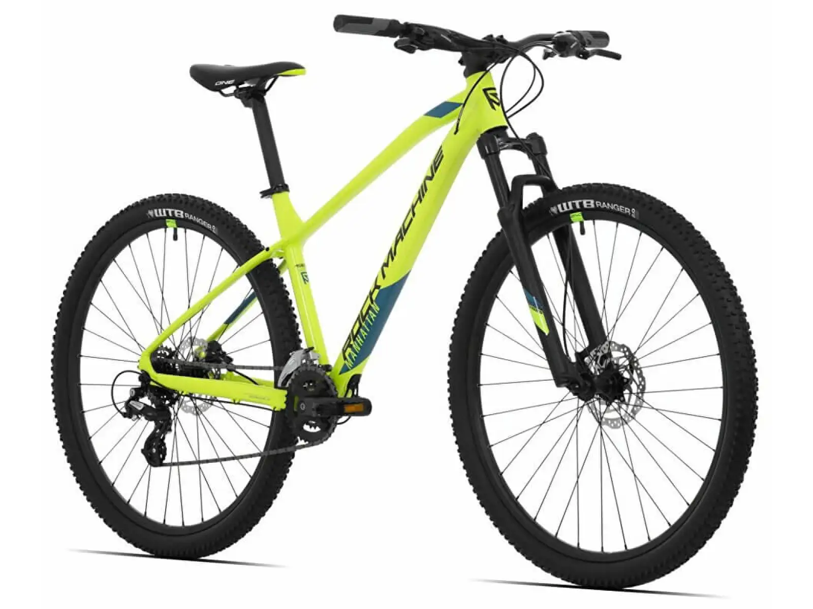 Rock Machine Manhattan 40-29 horský bicykel gloss radioactvie yellow/black/petrol blue