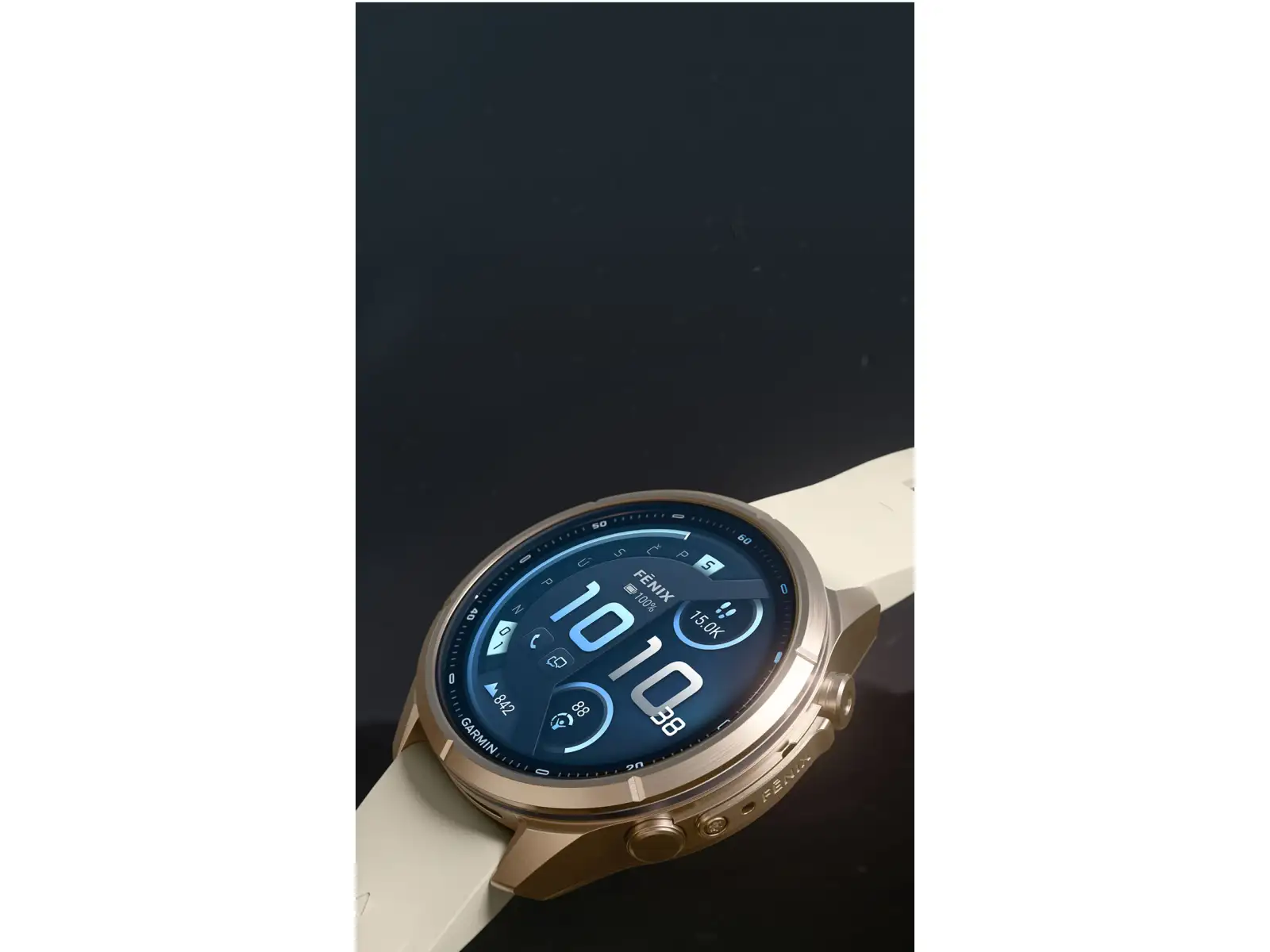 Garmin fenix 9 Pro inReach 43 mm inteligentné hodinky Autumn gold titanium/Cream/french gray