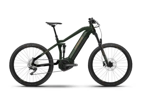 Haibike Alltrail 4 Matte Green/Gold Blue celoodpružený elektrobicykel