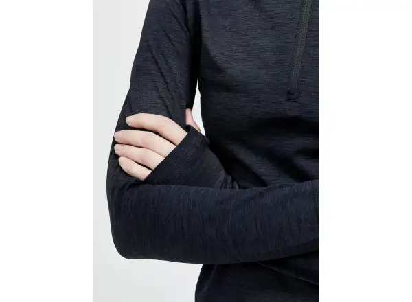 Craft CORE Dry Active Comfort Zip dámske tričko dlhý rukáv čierna