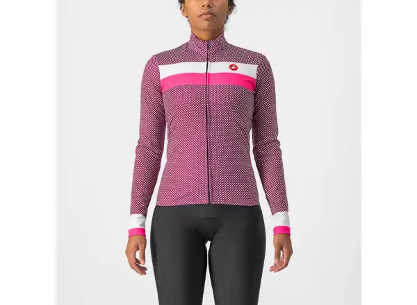 Castelli Volare dámsky dres s dlhým rukávom cyklámen/biela