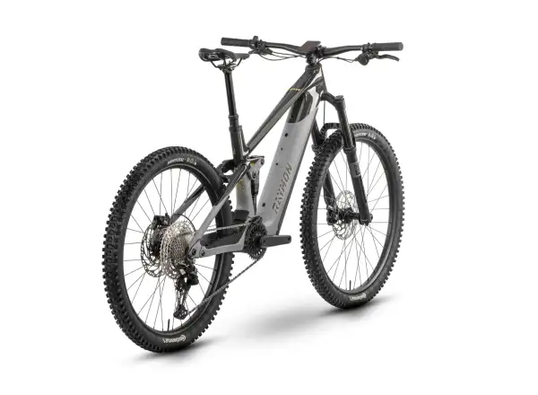 Raymon Tarok celoodpružený elektrobicykel Grey sparkle/Carbon/Citron