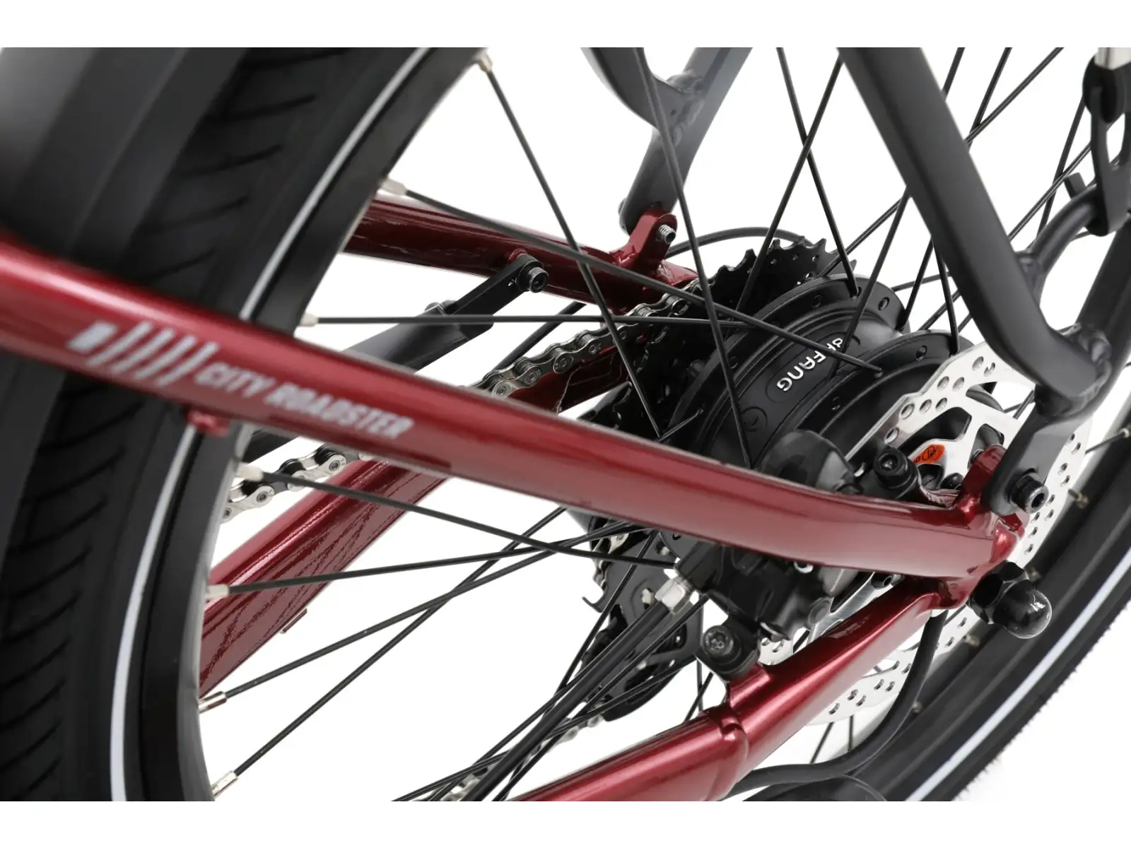 Apache Tanka 24 RX skladací elektrobicykel 363 Wh S/M bordová