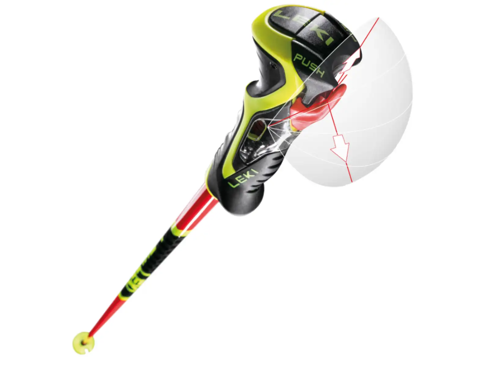 Leki WCR TBS SL 3D zjazdové palice Bright Red/Black/Neonyellow