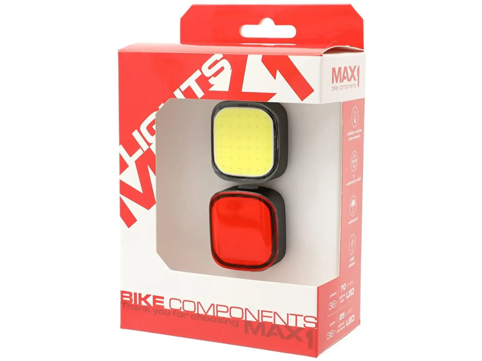 MAX1 Sirius USB čierna súprava blikačiek