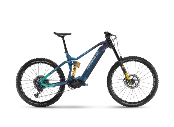 Haibike Nduro 8 Freeride plne odpružený elektrický bicykel Navy Pink/Aqua/Titan