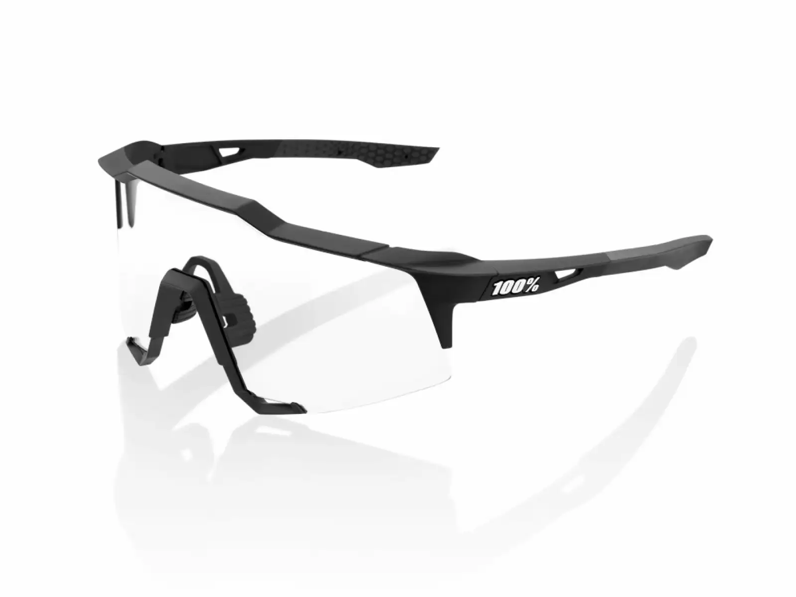 100% Performance Speedcraft cyklistické okuliare Soft Tact Black/HIPER Red Multilay