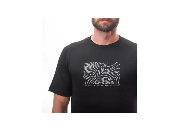 Sensor Merino Air PT Locate pánske tričko krátky rukáv čierna