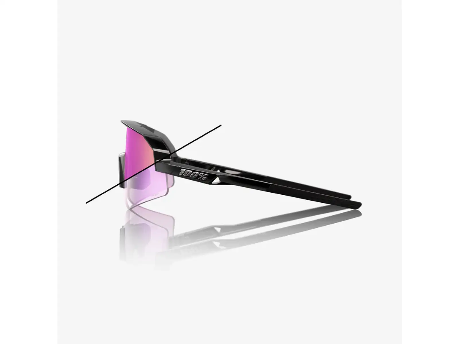100% Slendale SL slnečné okuliare Gloss Black/Photochromic Purple Mirror