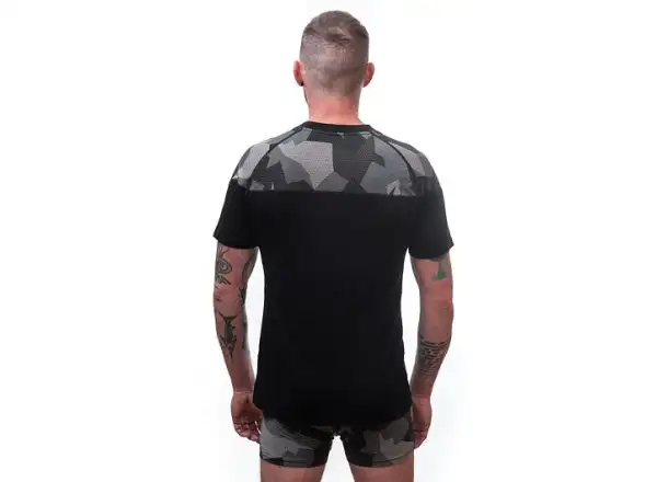 Sensor Merino Impress pánske tričko krátky rukáv čierna/Camo